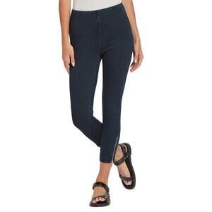 Lysse cropped zip hem cuffed dark blue size Small S